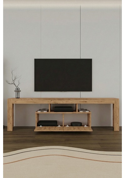 Loki 2 Kapaklı Raflı Tv Ünitesi 180 Cm Atlantik Çam Atlantik Çam