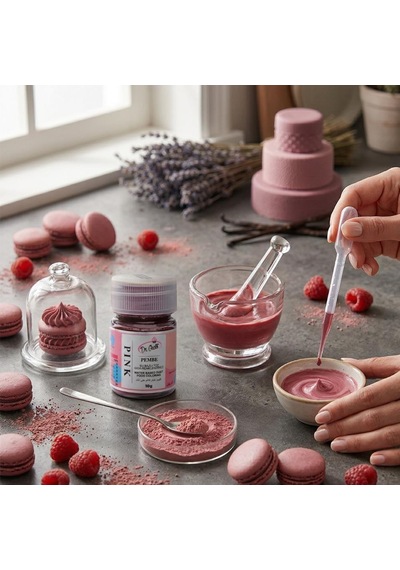 Su Bazlı Toz Gıda Boyası Pembe 10 Gr Pastacılık İçin Canlı Ve Yoğun Renk