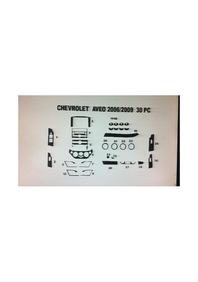 Chevrolet Aveo 2006-2012 22 Parça Torpido Kaplama Renk Karbon