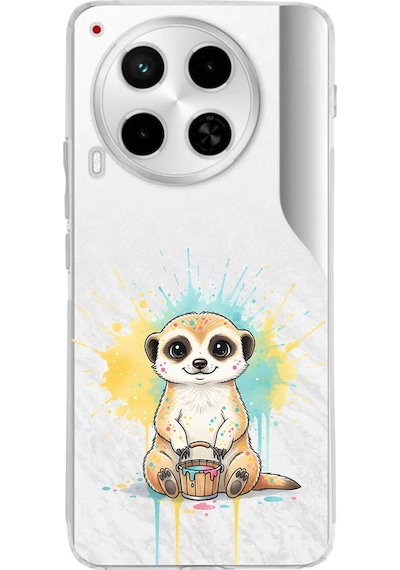 Tecno Camon 30 İle Uyumlu Splash Mirket Tasarımlı Şeffaf Silikon Kılıf Şeffaf