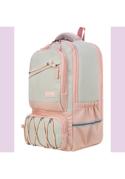 Ortopedik Ultra Lüx Büyük Boy 45 32 25 Cm Su Geçirmez Laptop Bölmeli Sırt Çantası Pembe