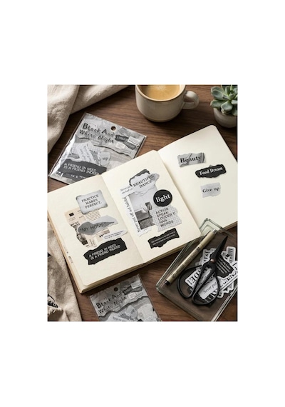 25 Adet Pastel Sticker Seti Black And White - 927320640 Diğer