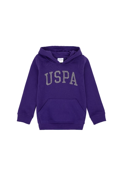U.S. Polo Assn. Kız Çocuk Mor Kapüşonlu Basic Sweatshirt 50296388-VR038