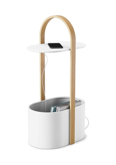 Umbra Depolama Ve Kablo Yönetimli Bellwood Yan Sehpa, Beyaz 9.5" X 13.7" X 27" Sku: Smg8690010218636 Açık Ceviz