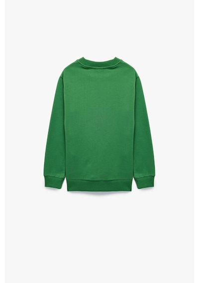 Koton Erkek Çocuk Pamuklu Uzun Kollu Bisiklet Yaka Baskılı Şardonlu Sweatshirt Yeşil