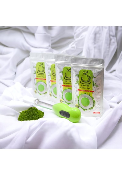 En Yeşil Çay Karadeniz Matcha Çayı 4 x 50 G + Elektronik Mikser + Pil 2'li