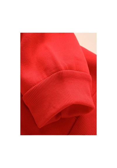 Medinenur Night Baskılı Kapüşonlu Sweatshirt Kırmızı