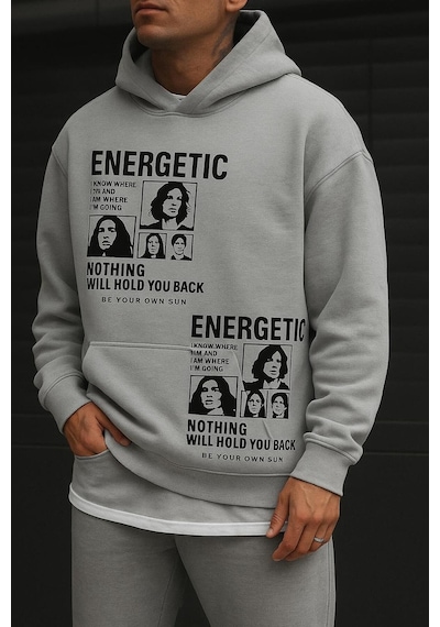 Benroma 3 İplik Penye Energetıc Baskılı Sweatshırt Çok Renkli