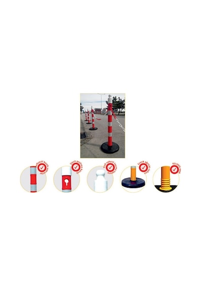 İleri Trafik Dubalı Uyarı Dikmesi 534230907 80 x 1100 MM Reflektifli 10'lu Set