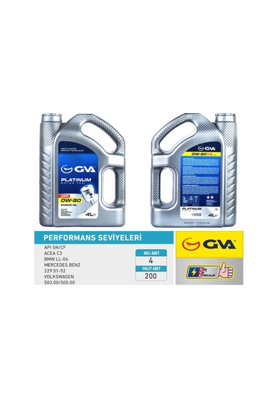 Gva Motor Yağı 0w30 4 Lt Dpf Tam Sentetik Apı Sn/ Cf Partiküllü Gva 9920053 55177950
