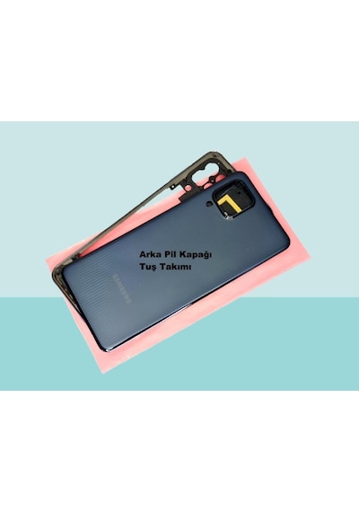 Tkgz Samsung Uyumlu Galaxy M32 Full Kasa Arka Kapak Batarya Kapağı - Siyah Çok Renkli
