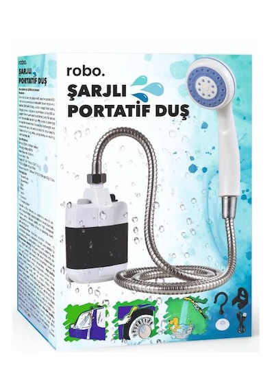 Robo Şarjlı Portatif Taşınabilir Duş Beyaz