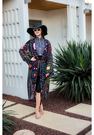Remsa Canan Şifon Kimono Pareo Rms-rp025-26 Siyah