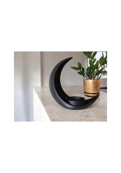 Crescent Moon Decoration With Elliptical Plant Pot