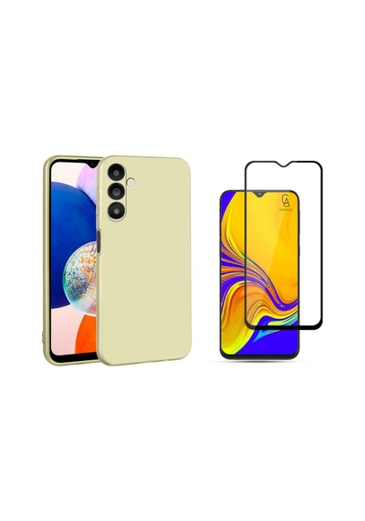 Samsung Galaxy Uyumlu A14 İle Soft Yumuşak Telefon Kılıfı Ve 5d Tam Kaplayan Cam Ekran Koruyucu