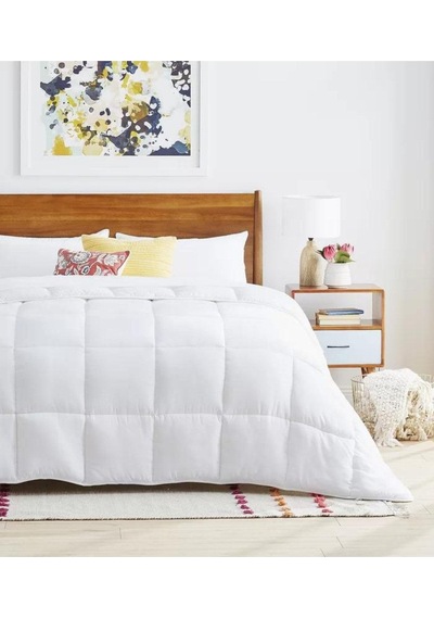 Microfiber Çift Kişilik Yorgan Kapitone Yıkanabilir Mevsimlik Microfiber Yorgan 195x215 Cm, Beyaz Diğer