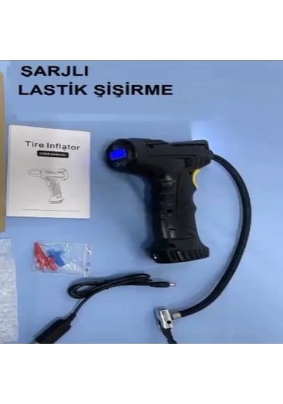 Dijital Taşınabilir Hava Kompresörü 36 Psı Dijital Gösterge-lastik Ve Top Şişirme Siyah