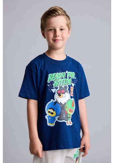 Defacto Super 1 Takım Lisanslı Regular Fıt Elastik Bel 2li Lacivert Pijama Takımı Erkek Çocuk H7975a826hsnv30 Lacivert-nv30