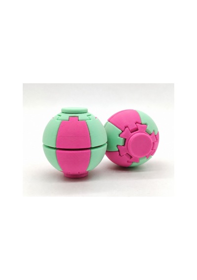 Alvera Press Küresi 3d Baskı Dönüşen Mekanik Fidget Stres Oyuncağı-pembe-mint