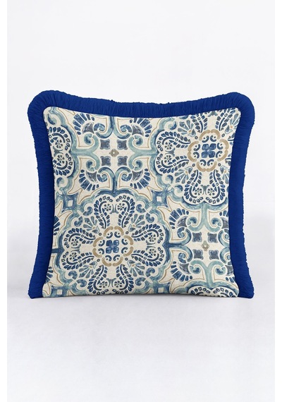 Lüks Vintage Motifli Saçaklı Yastık Kılıfı - Akdeniz Stili Mavi Altın Renkli Püsküllü Kırlent Kılıfı Orman Koyu Yeşil Lüks Vintage Motifli Saçaklı Yastık Kılıfı - Akdeniz Stili Mavi Altın Renkli Püsküllü Kırlent Kılıfı Orman Koyu Yeşil