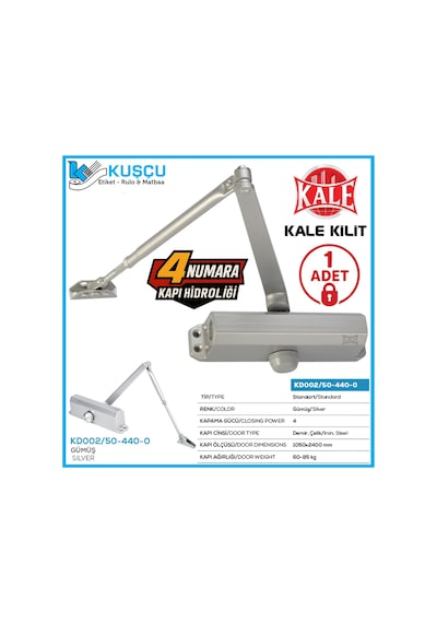Kapı Hidroliği 4 Numara Gümüş 60-85 Kg / Kd002/50-440-0