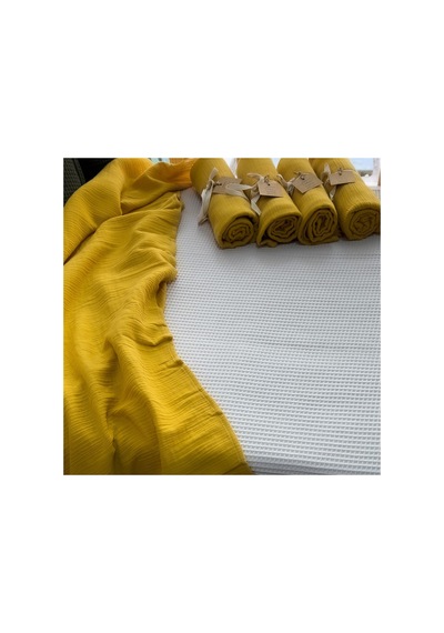 Çift Katlı Müslin Battaniye Geniş En 100 X 120 CM Müslin Örtü Hardal