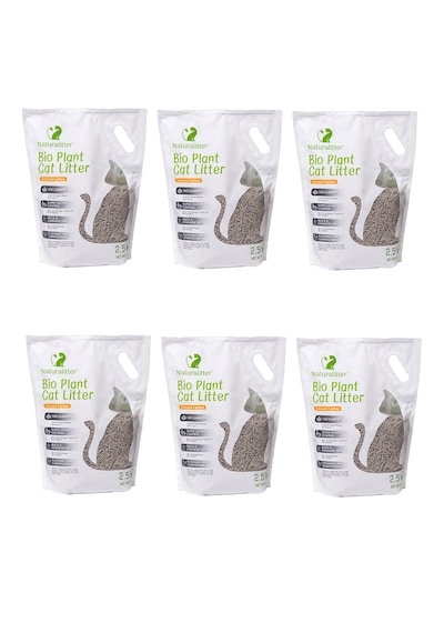 Naturalitter Bio Plant Cat Litter Tofu Aktif Karbonlu Pelet Kedi Kumu 6 X 2,5 Kg