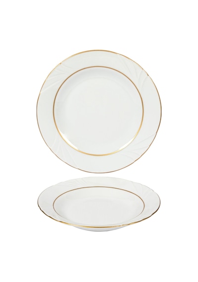 Güral Soprano 6 Adet 23 Cm Çukur Yemek Tabağı Mat Gold