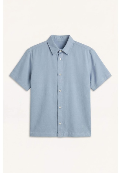 Defacto Regular Fıt Tencel Kısa Kollu Mavi Gömlek E2530ax26smbe299 Mavi-be299