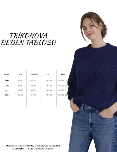 Trikonova Oversize Triko Kazak Lacivert