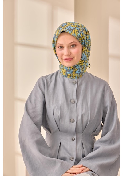 Silk Home Soft Eşarp 73091-20 Füme, Sarı, Bebe Mavi