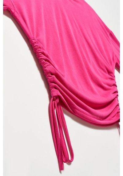 DİLVİN Yan bağcıklı tshirt-PEMBE Pembe