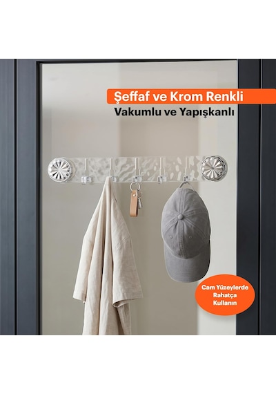 Vakumlu Ve Yapışkanlı Askı Mutfak Ve Banyo İçin Delme Gerektirmeyen Duvar Askılığı Şeffaf