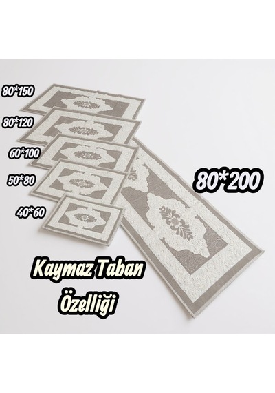 Pamuklu Kaymaz Taban Dikdörtgen Banyo Paspası Yüksek Emici Pamuk Dokuma Banyo Halısı Bej