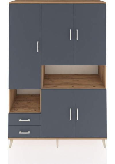 Hyperion Dolap 10 Raflı 2 Çekmeceli 5 Kapaklı 132x44x195 Çam-antrasit/antrasit Antrasıt/antrasıt Hyperion Dolap 10 Raflı 2 Çekmeceli 5 Kapaklı 132x44x195 Çam-antrasit/antrasit Antrasıt/antrasıt