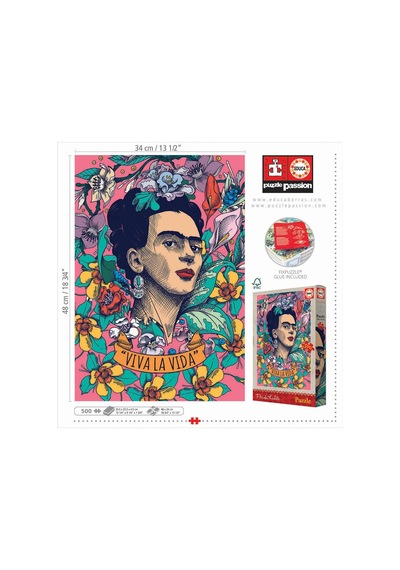 Educa Puzzle 500 Parça Yaşasın Hayat Frida Kahlo 19251
