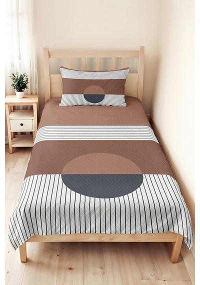 Geometrik Çizgili Bej Genç Odası Tek Kişilik Pike Takımı - Kahve 160x220 Cm Kapitone Yatak Örtüsü Kremamsı Toprak Işıltısı Geometrik Çizgili Bej Genç Odası Tek Kişilik Pike Takımı - Kahve 160x220 Cm Kapitone Yatak Örtüsü Kremamsı Toprak Işıltısı