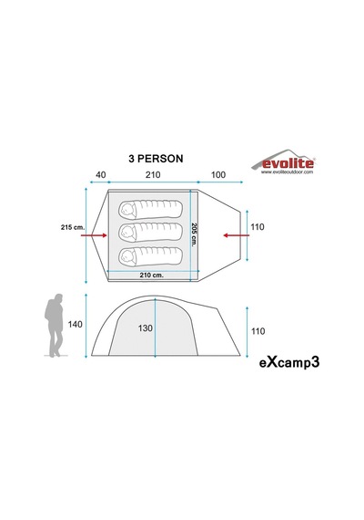 Evolite Excamp 3 Pro Çadır - 4 Mevsim Renkli