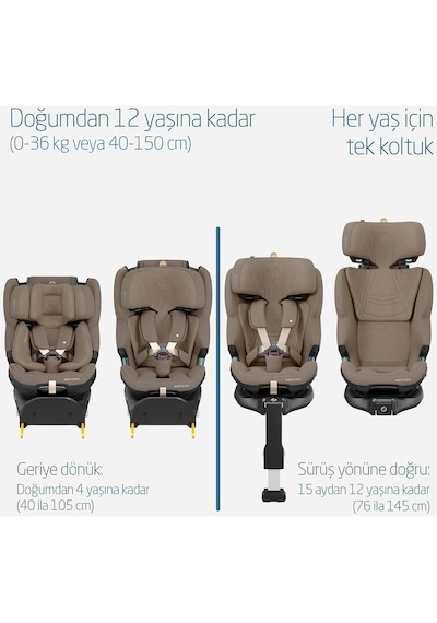 Maxi-Cosi Emerald 360 Pro I-Size Dünyanın İlk Kızaklı, Araç Dışına Çıkabilen, ADAC'lı 0-36 kg Bebek Oto Koltuğu