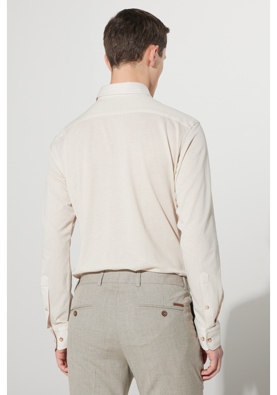AC&Co / Altınyıldız Classics Erkek Bej Comfort Fit Geniş Kesim Düğmeli Yaka Pamuklu Gömlek Bej AC&Co / Altınyıldız Classics Erkek Bej Comfort Fit Geniş Kesim Düğmeli Yaka Pamuklu Gömlek Bej