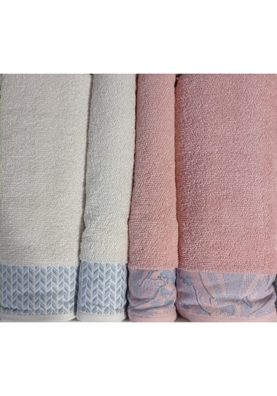 Özdilek Candidum Pembe-krem/mavi Best Set Bambu Aile Hamam Seti H Krem - Pembe
