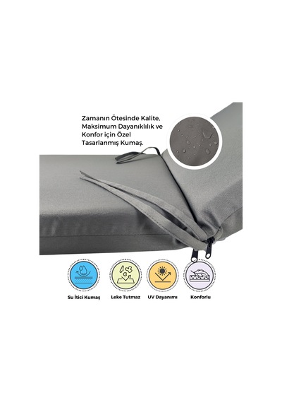 Xpermate Ultra Kalın Şezlong Minderi Su Geçirmez 60x180x7 Gri