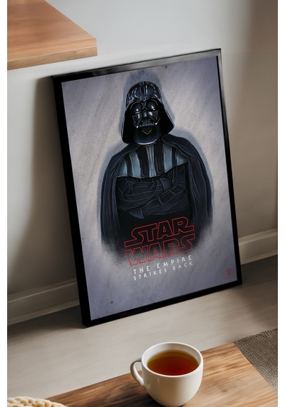 Darth Wader Siyah Ahşap Çerçeveli Poster, Film Duvar Tablosu