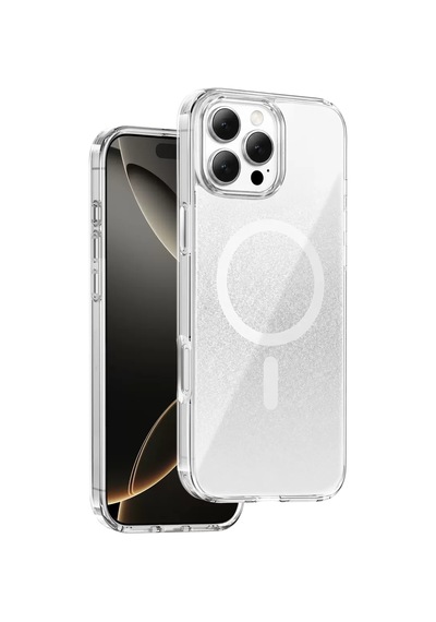 Onegif Apple İphone 16 Pro Max Sora Simli Magsafe Kapak - Beyaz