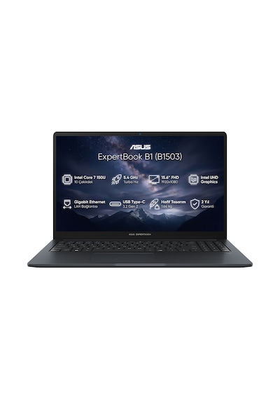 Asus ExpertBook B1 B1503CVA-C78G512B4D008 Core 7 150U 40 GB 1 TB SSD 15.6" Free Dos Dizüstü Bilgisayar