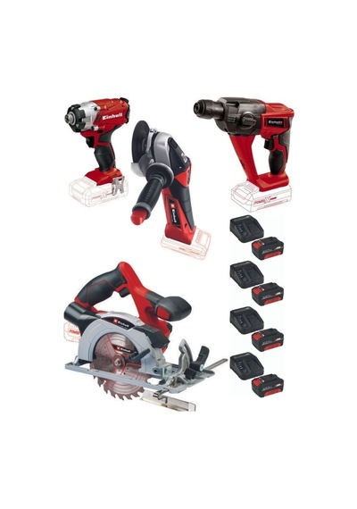 Einhell TE-HD 18 Matkap+TE-CI 18/1 Vidalama+TE-AG 18/115 Taşlama+TE-CS18/150 Testere+4x4 Ah Akülü Set