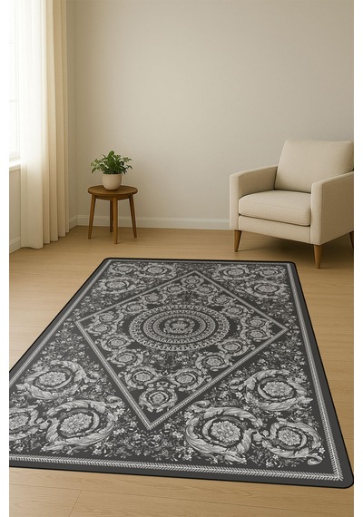 Modern Desenli Dijital Baskı Kaymaz Taban Halı H1099 Renkli