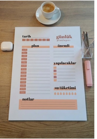 A4 Pastel Ahenk Günlük Planlayıcı 50 Yaprak Çok Renkli