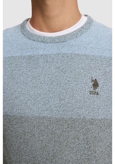U.S. Polo Assn. Erkek Açık Mavi Bisiklet Yaka Regular Fit Çizgili Kazak 50328915-vr095 Buz Mavı / Ice Blue U.S. Polo Assn. Erkek Açık Mavi Bisiklet Yaka Regular Fit Çizgili Kazak 50328915-vr095 Buz Mavı / Ice Blue