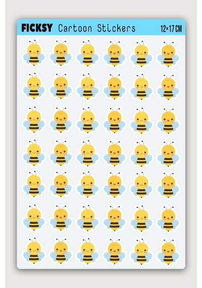 Sevimli Arı Sticker Seti - 42 Adet Etiket Çıkartma Diğer